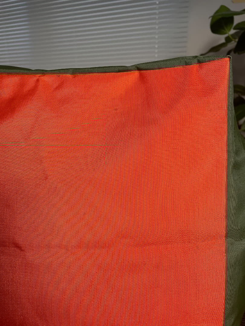 【美品】エルベシャプリエ　舟形トート　XLサイズ　バイカラー カーキ×オレンジ