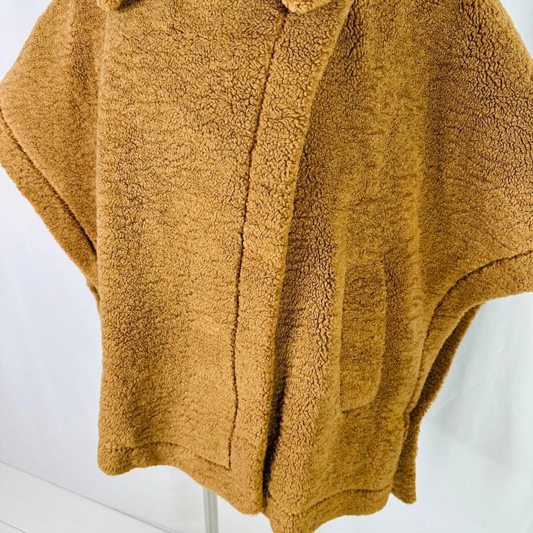 PASSIONE パシオーネ　ブラウン ボア ポンチョ Mサイズ　a134