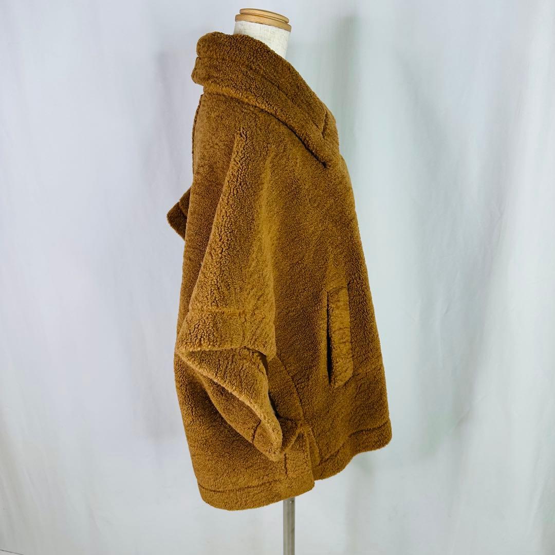 PASSIONE パシオーネ　ブラウン ボア ポンチョ Mサイズ　a134