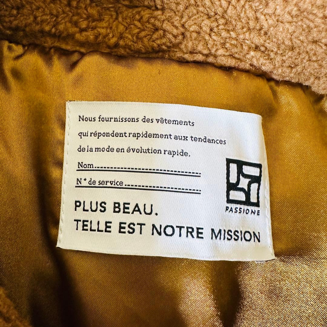 PASSIONE パシオーネ　ブラウン ボア ポンチョ Mサイズ　a134