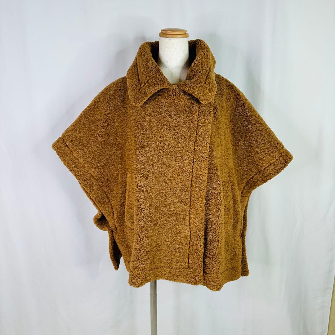 PASSIONE パシオーネ　ブラウン ボア ポンチョ Mサイズ　a134