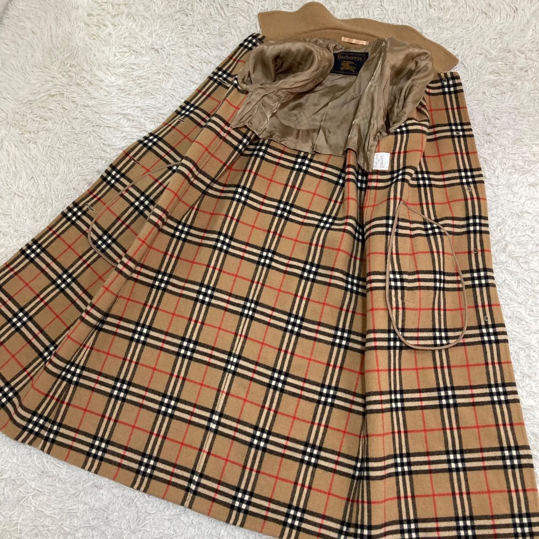 17041✨バーバリー カシミヤ ノバチェック リバーコート ダブルフェイス
