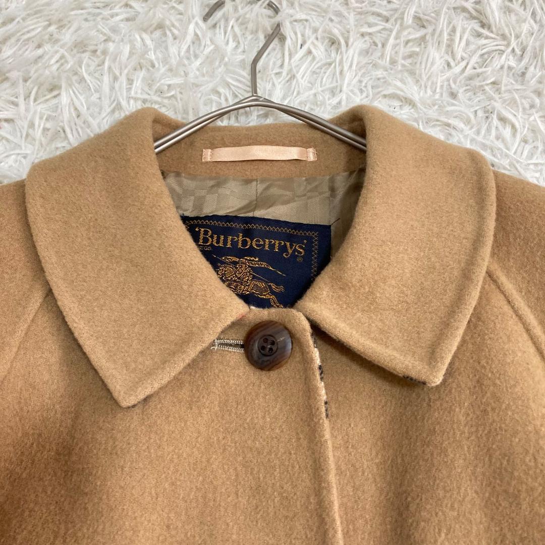 17041✨バーバリー カシミヤ ノバチェック リバーコート ダブルフェイス