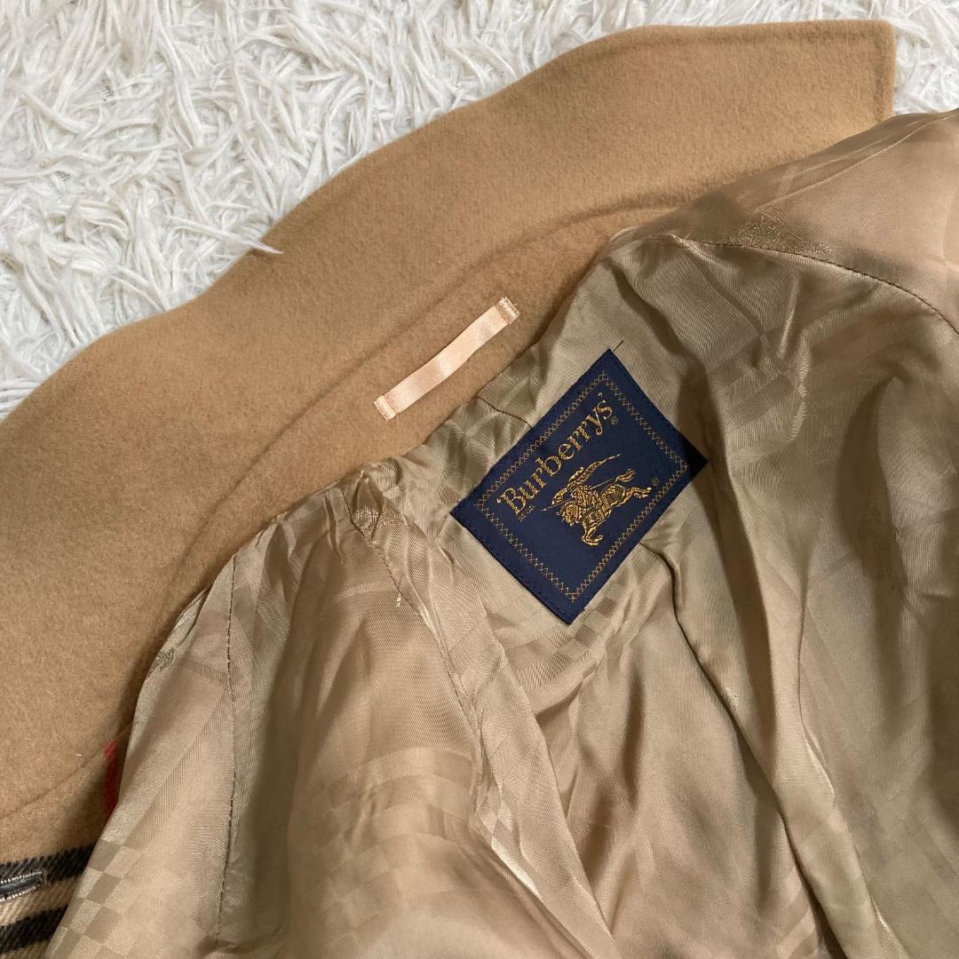 17041✨バーバリー カシミヤ ノバチェック リバーコート ダブルフェイス