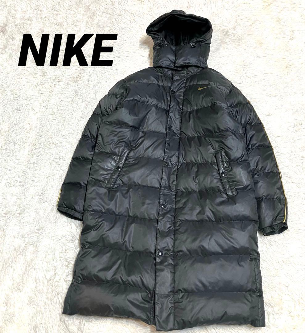 NIKE ナイキ ロングダウン ベンチコート スポーツ観戦 防寒 L 黒