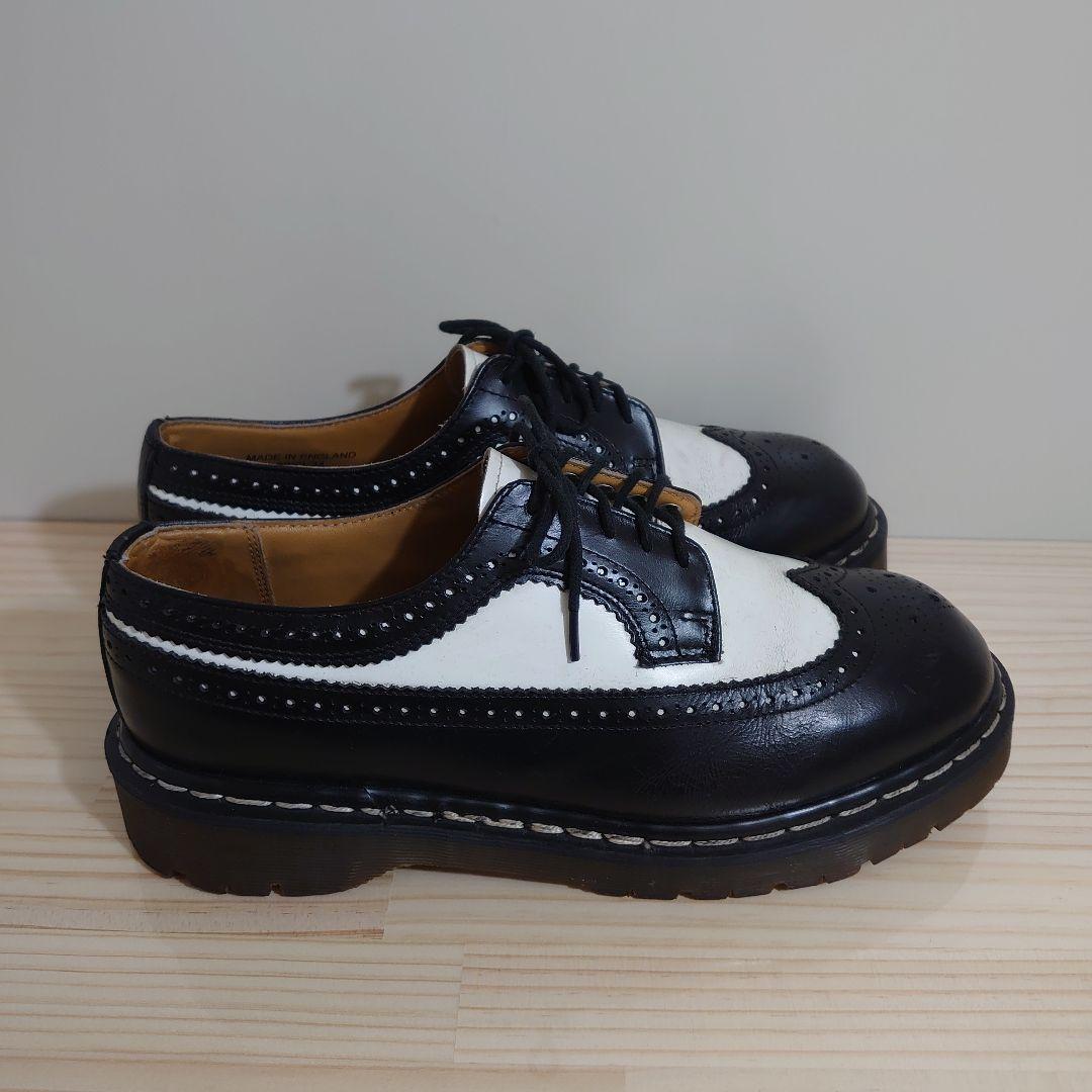 ★希少★美品★ドクターマーチン　ウイングチップ厚底　白黒　イギリス製　size９
