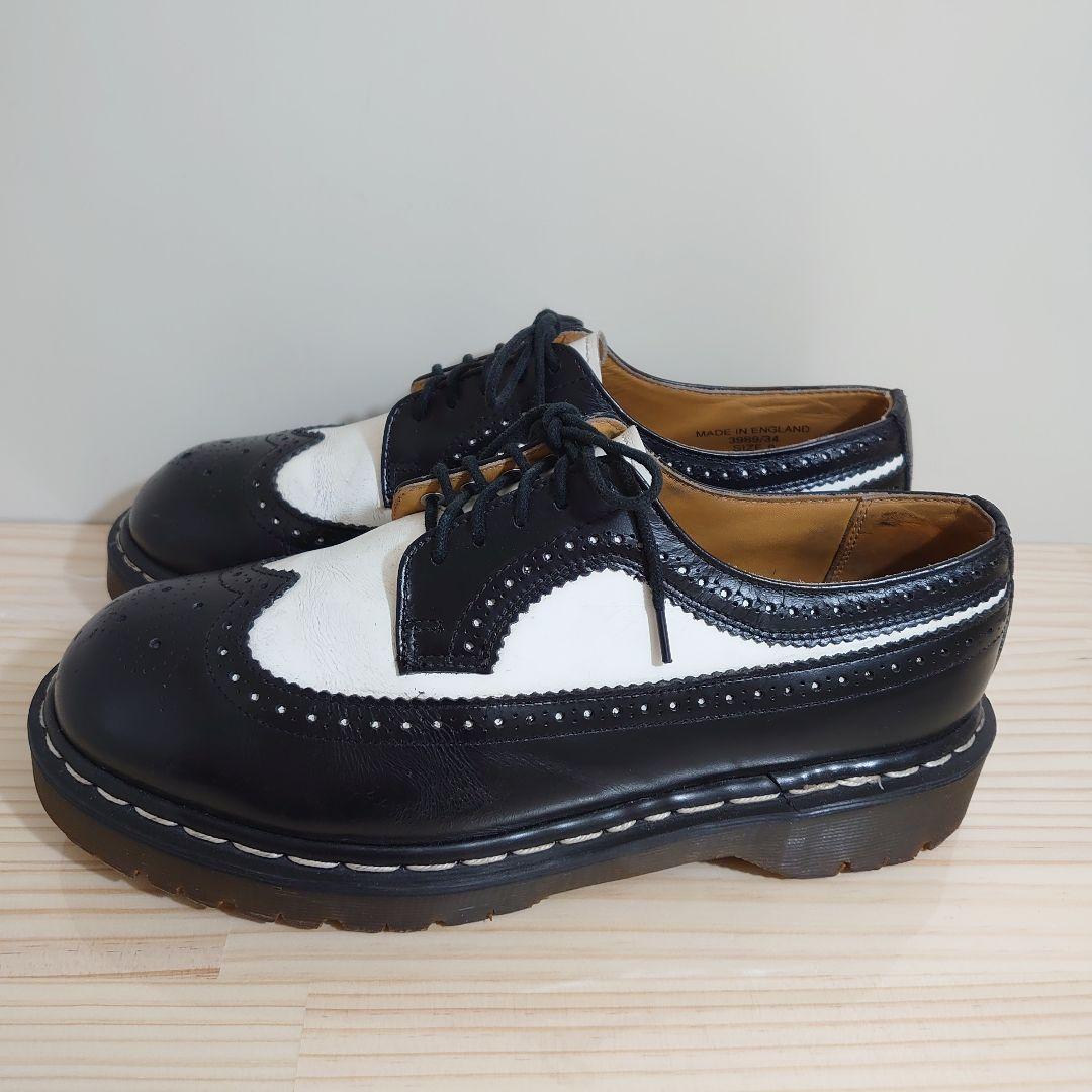 ★希少★美品★ドクターマーチン　ウイングチップ厚底　白黒　イギリス製　size９