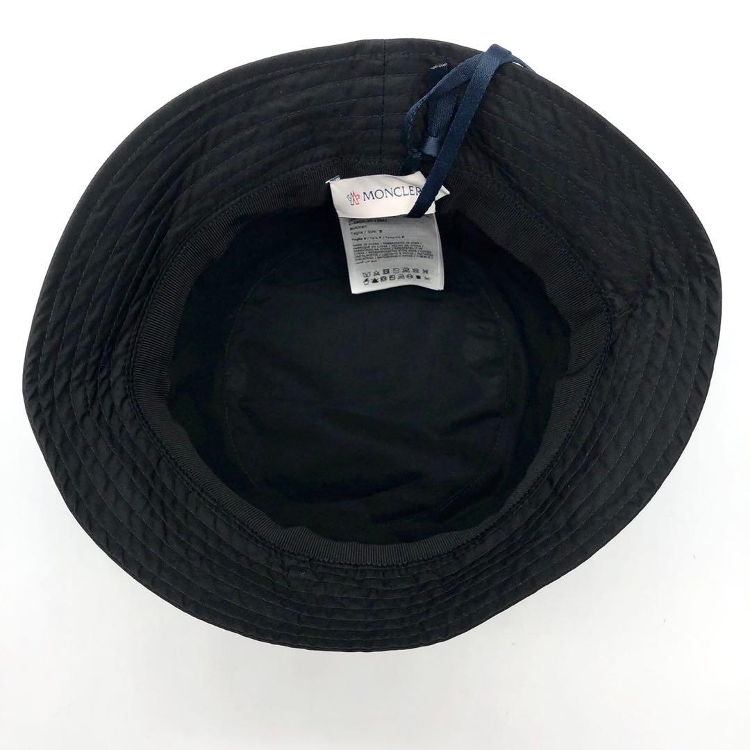 【近年モデル 新品】 MONCLER バケットハット ナイロン ブラック ロゴ