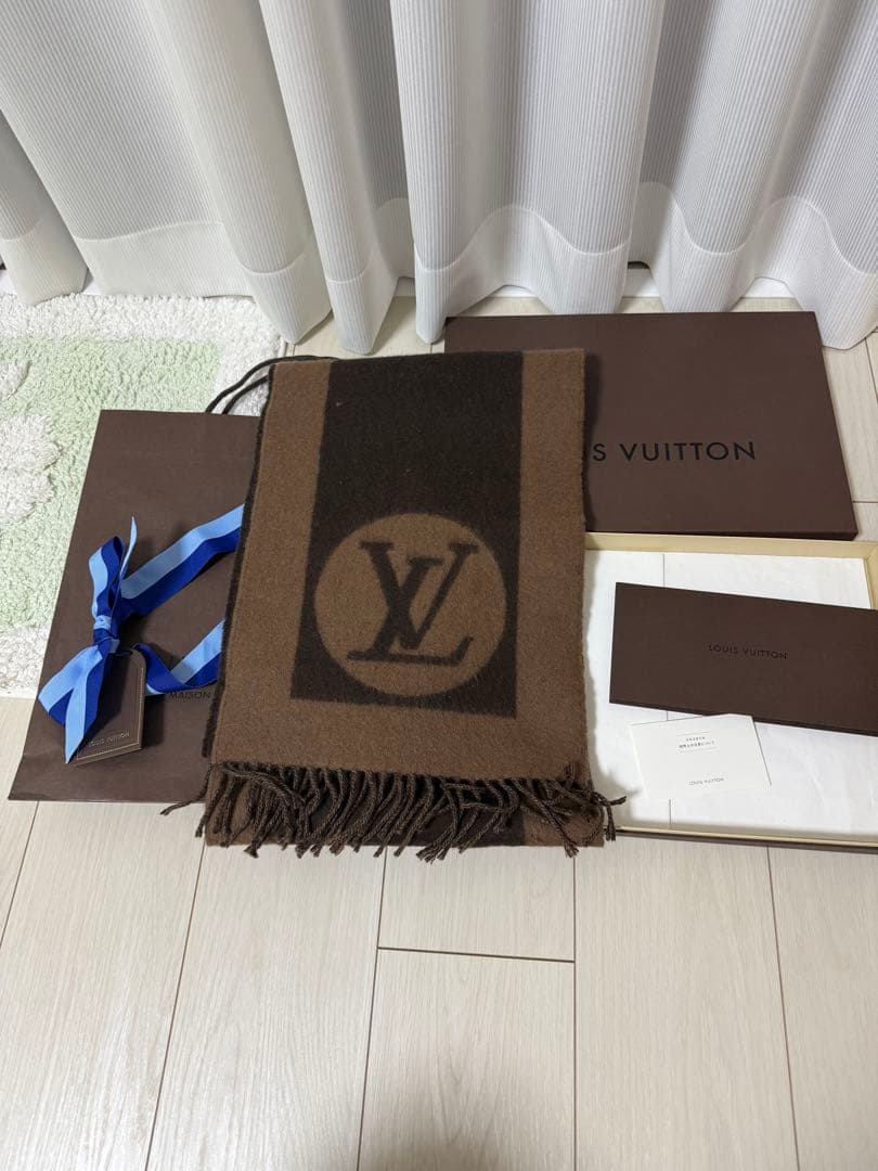 Louis Vuitton マフラー ブラウン ブラック