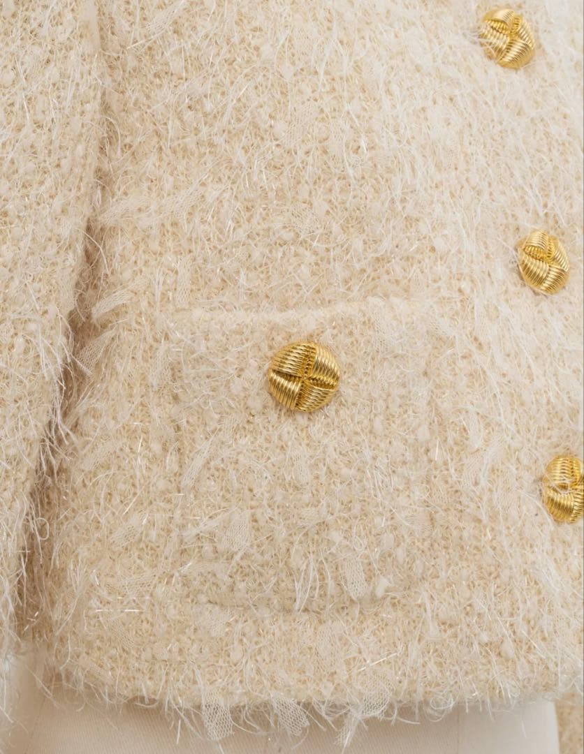 cygne 新品未使用 シャギーツイードジャケット ベージュ 0サイズ