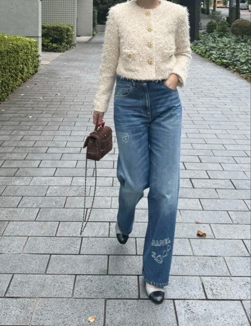 cygne 新品未使用 シャギーツイードジャケット ベージュ 0サイズ