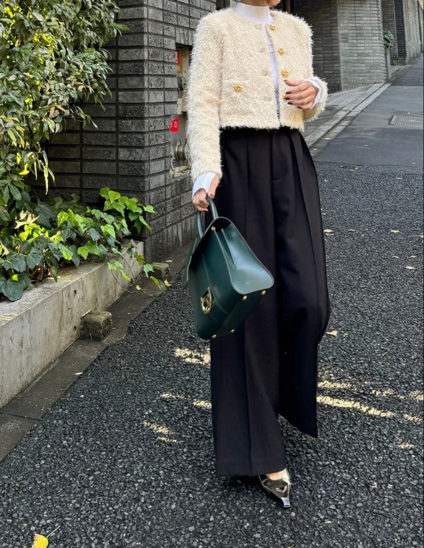 cygne 新品未使用 シャギーツイードジャケット ベージュ 0サイズ