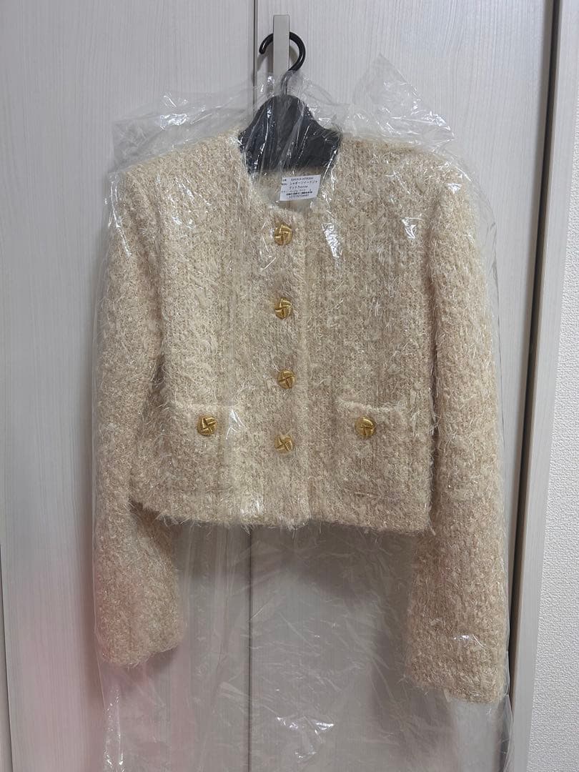 cygne 新品未使用 シャギーツイードジャケット ベージュ 0サイズ