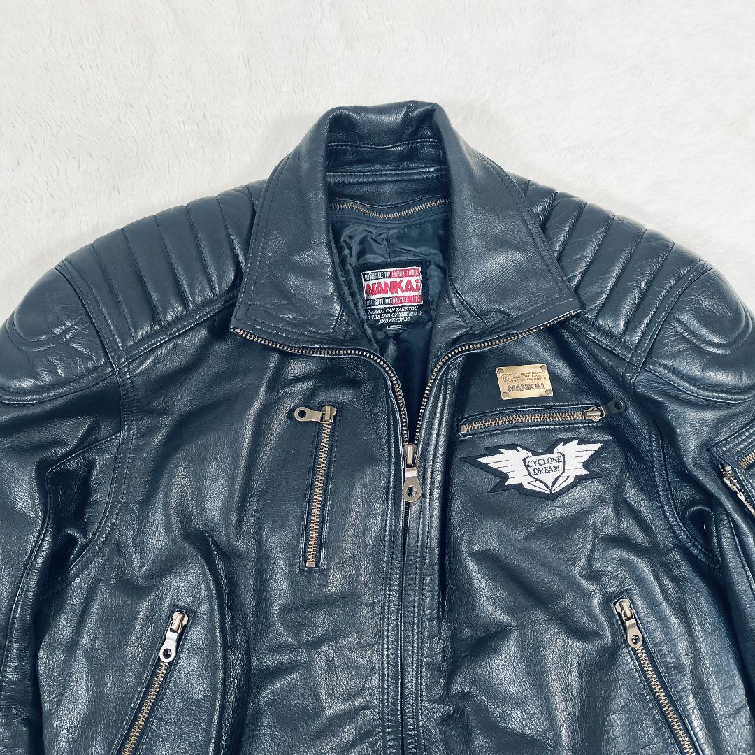 NANKAI　カウレザー　ライダースジャケット　シングルライダース　L