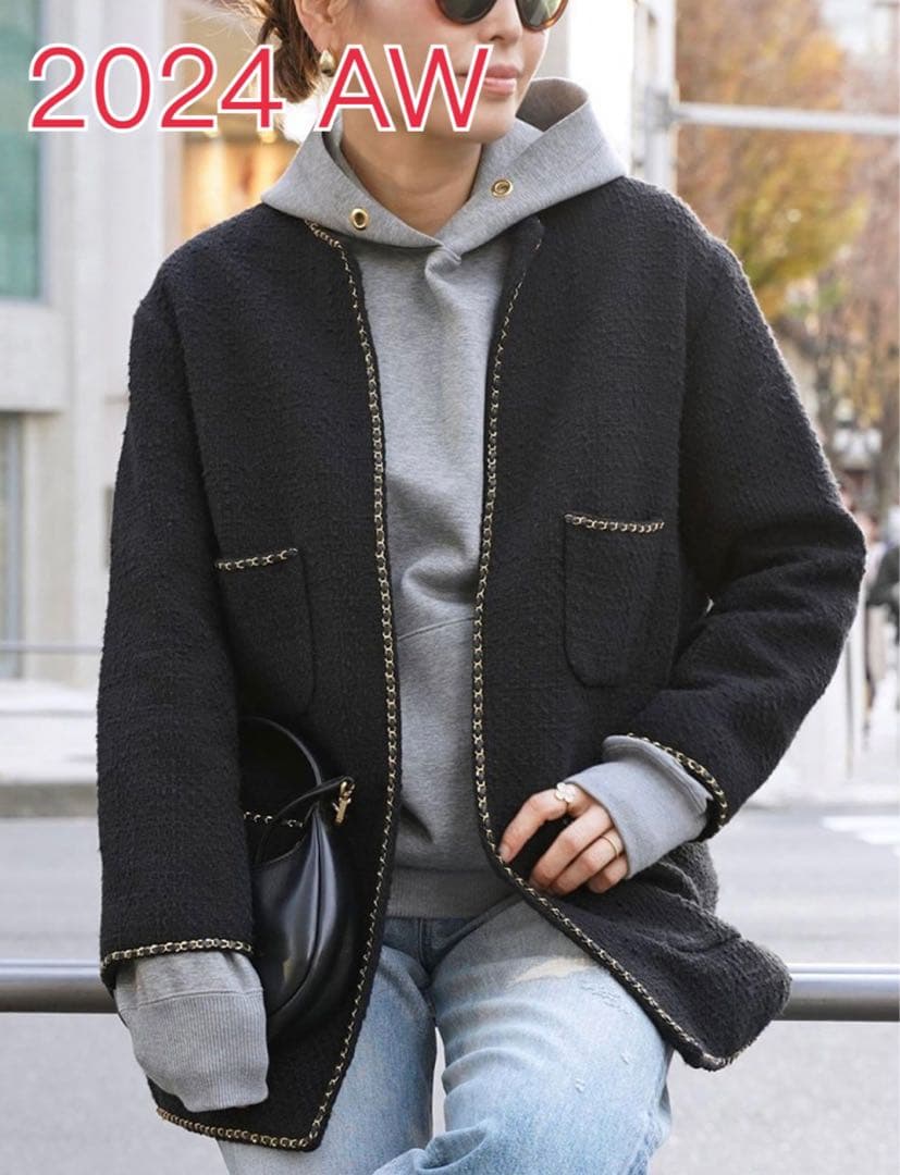 【SNOO様】24AW極美品！ドゥーズィエムクラス chain tweed JK
