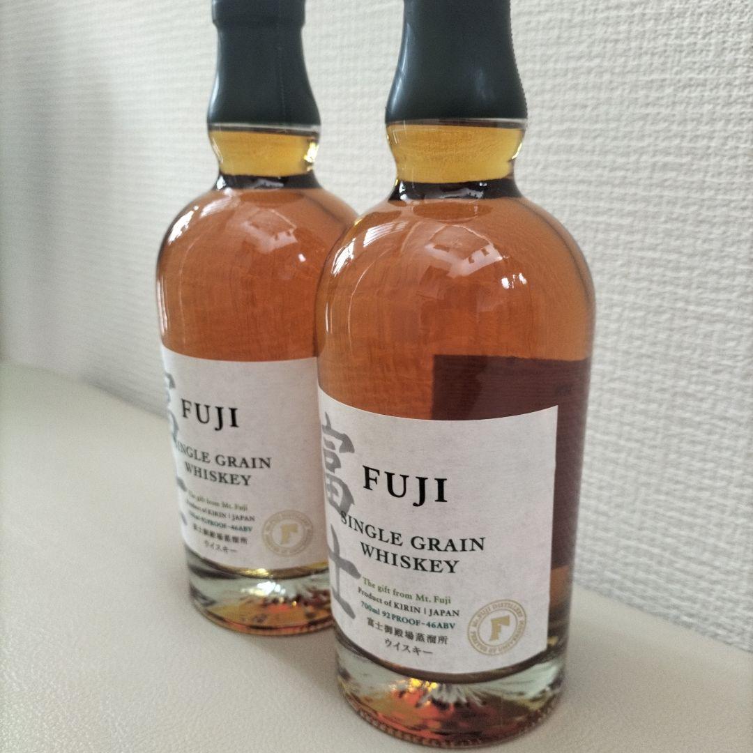 富士シングルグレインウイスキー白ラベル(旧ボトル)700ml　終売品2本セット