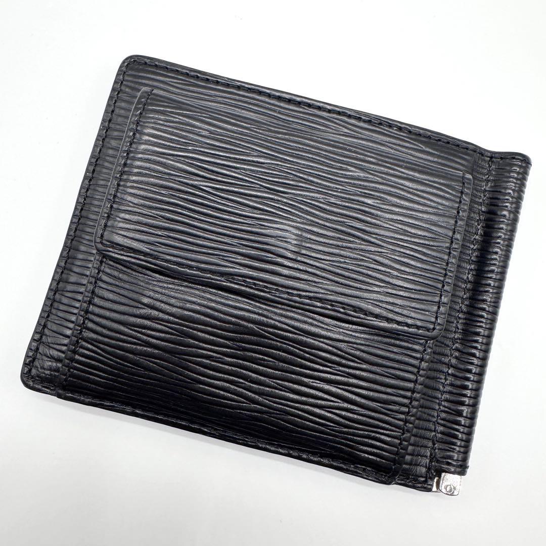 美品✨ヴィヴィアン　マネークリップ　小銭入れ付　二つ折り財布　オーブ型押し　黒