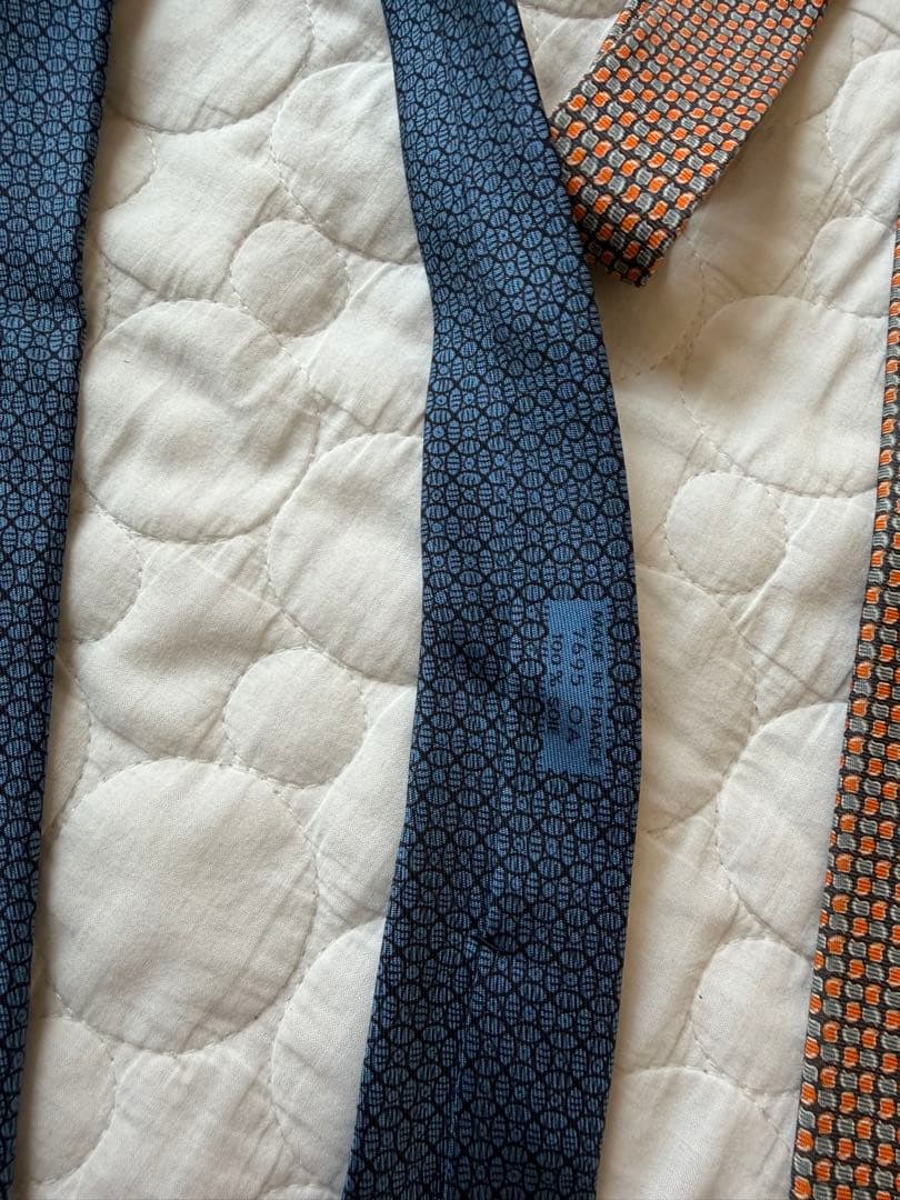 美品 HERMES エルメス ネクタイ 2本セット シルク100% ブルー