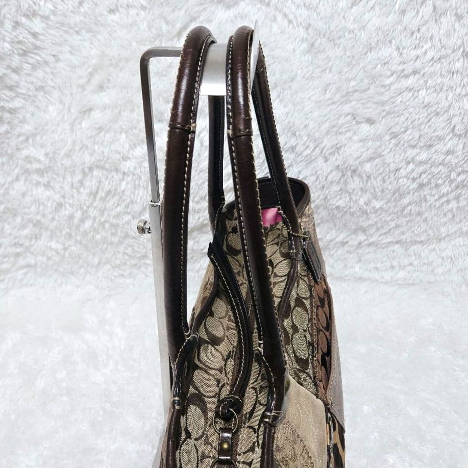 COACH パッチワーク トート ブリーカー 異素材 ブラウン 12899