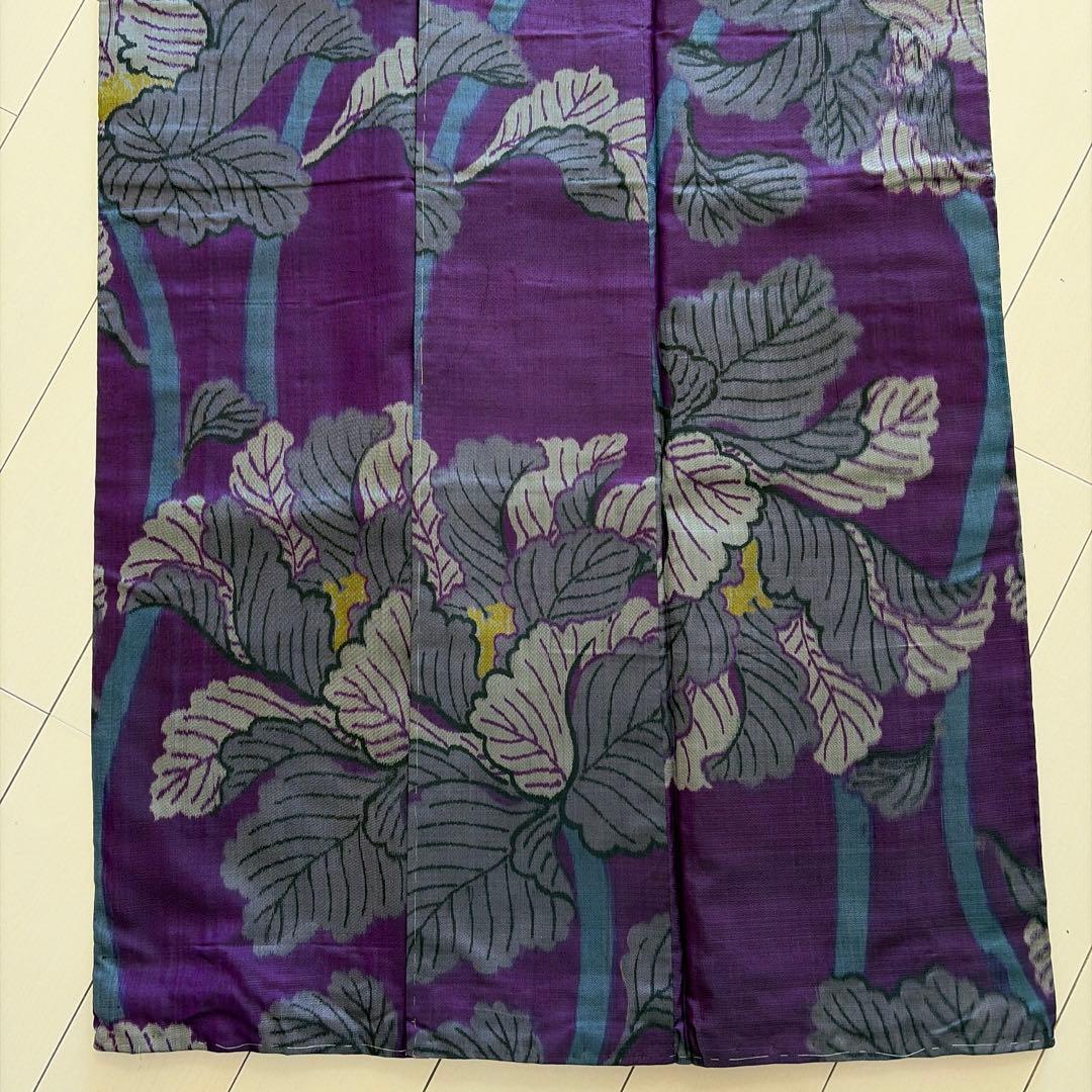 r*e様 ■E5840■アンティーク■正絹■葡萄色　花柄　銘仙　袷　着物■丈15