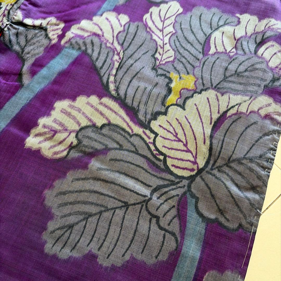 r*e様 ■E5840■アンティーク■正絹■葡萄色　花柄　銘仙　袷　着物■丈15