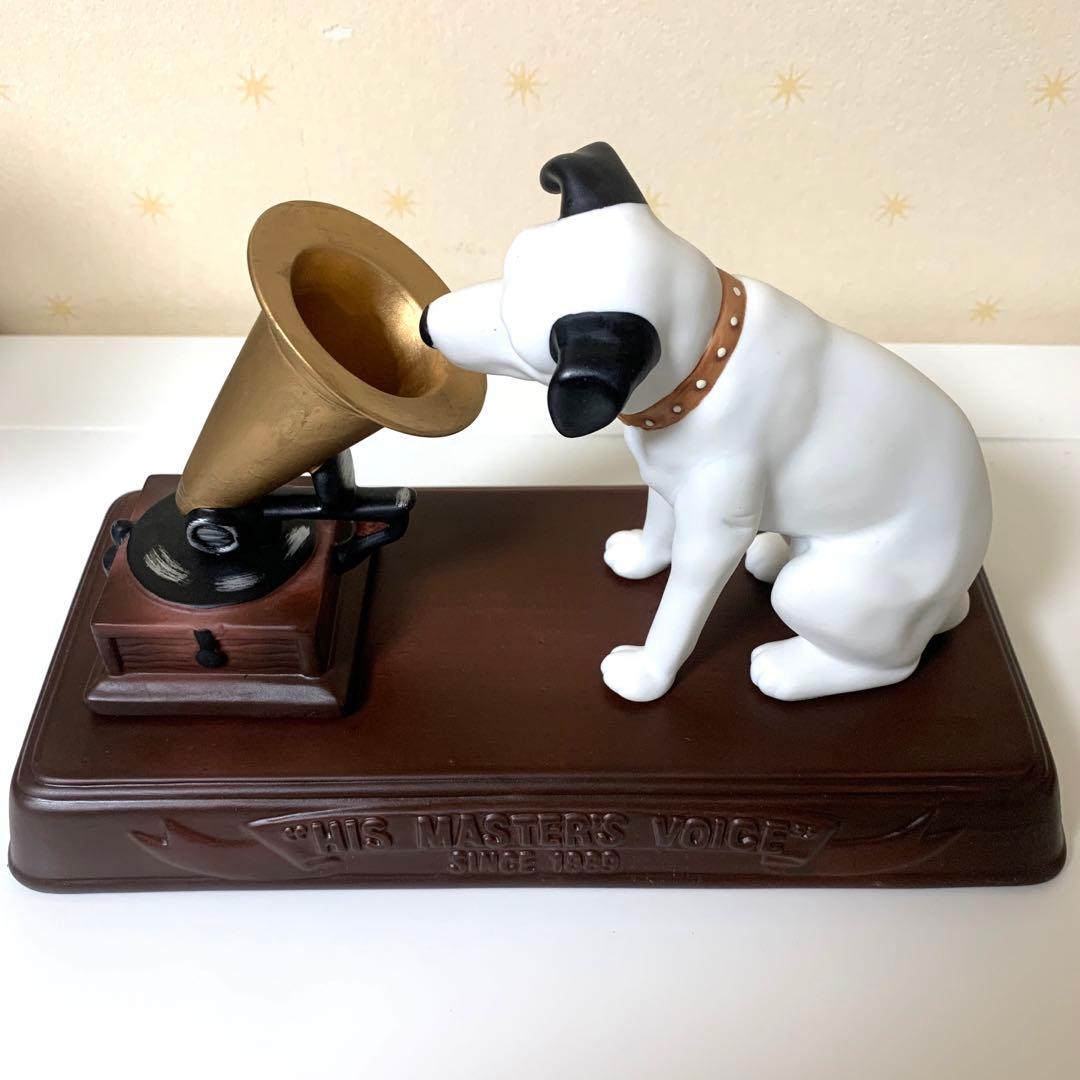 【希少】ビクター犬、ニッパー君、蓄音機、台座、3点セット　陶器製置物　非売品