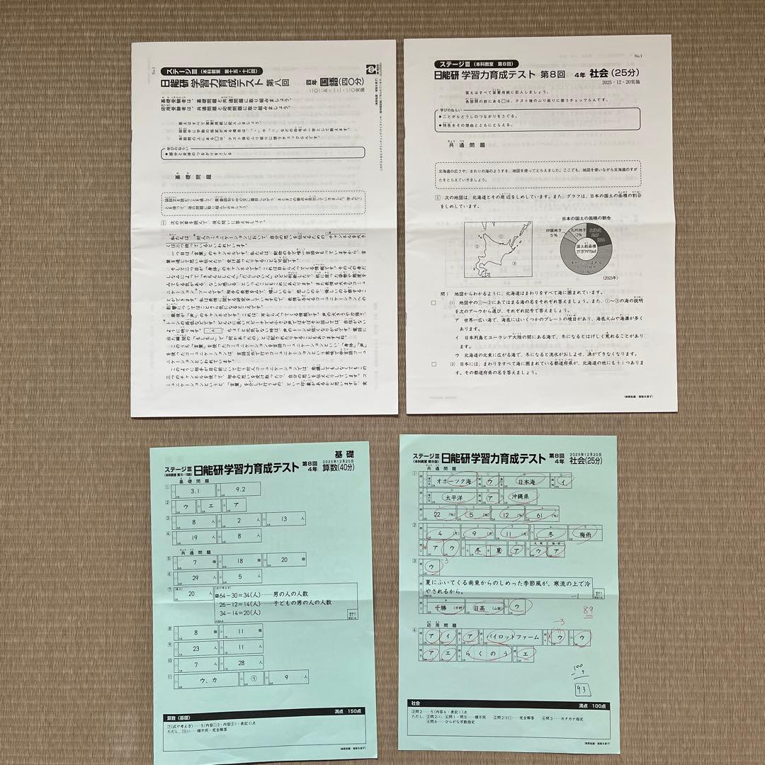 2025年 日能研 4年 ステージⅢ 育成テスト❶〜❾