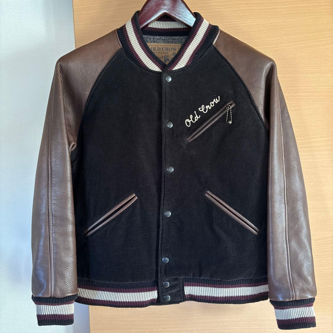 ゆ*う様 Old Crow スタジャン ウール・レザー　Mサイズ