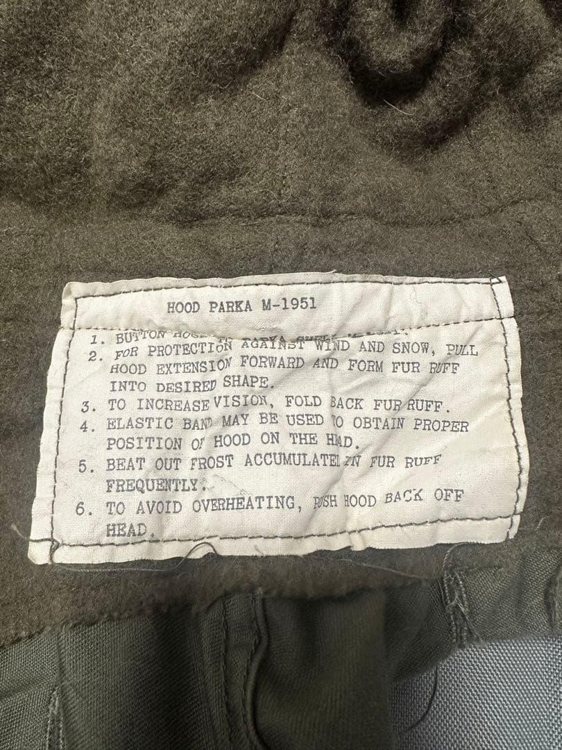 M-51 パーカー用フード　※ワイヤー折れ1箇所