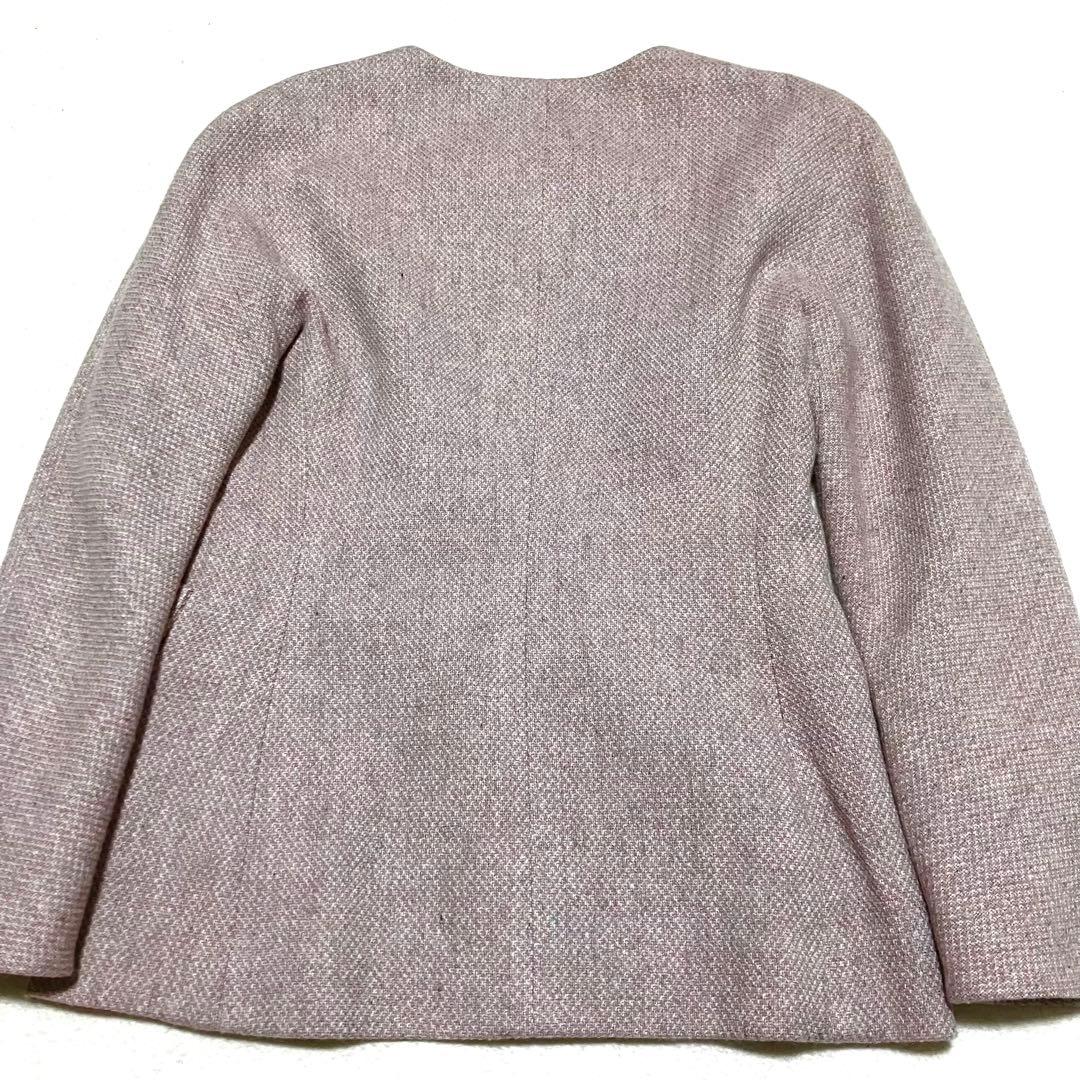 希少✨クリスチャンディオール ノーカラー ツイードジャケット カシミヤ混