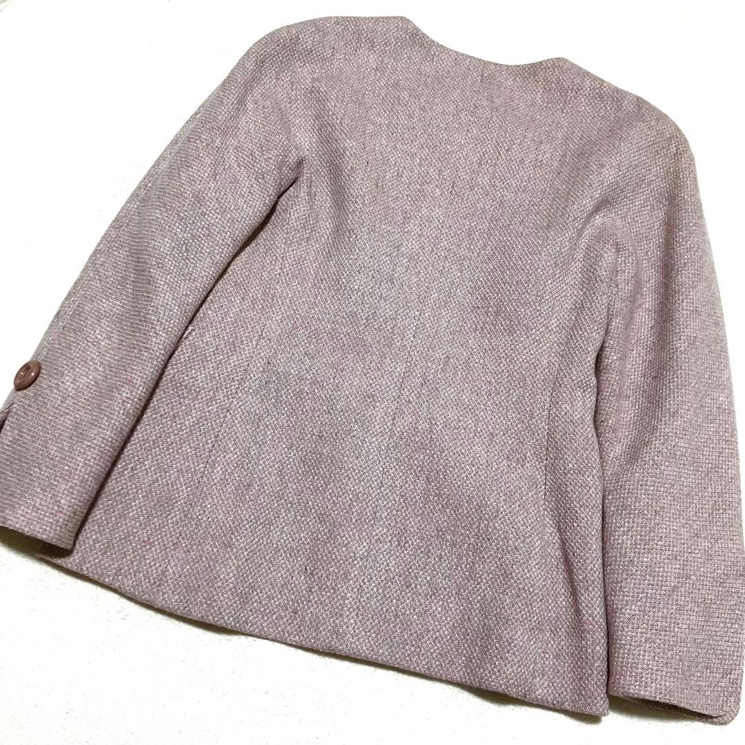 希少✨クリスチャンディオール ノーカラー ツイードジャケット カシミヤ混