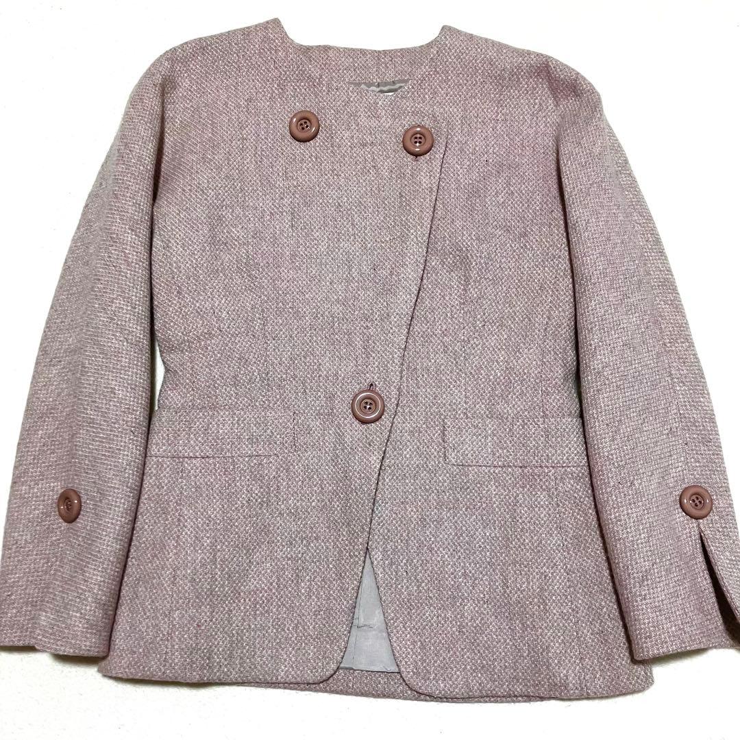 希少✨クリスチャンディオール ノーカラー ツイードジャケット カシミヤ混