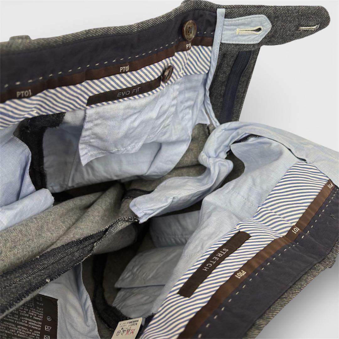 PT01 デニム調 スラックス 46 EVO FIT ストレッチ　ルーマニア製