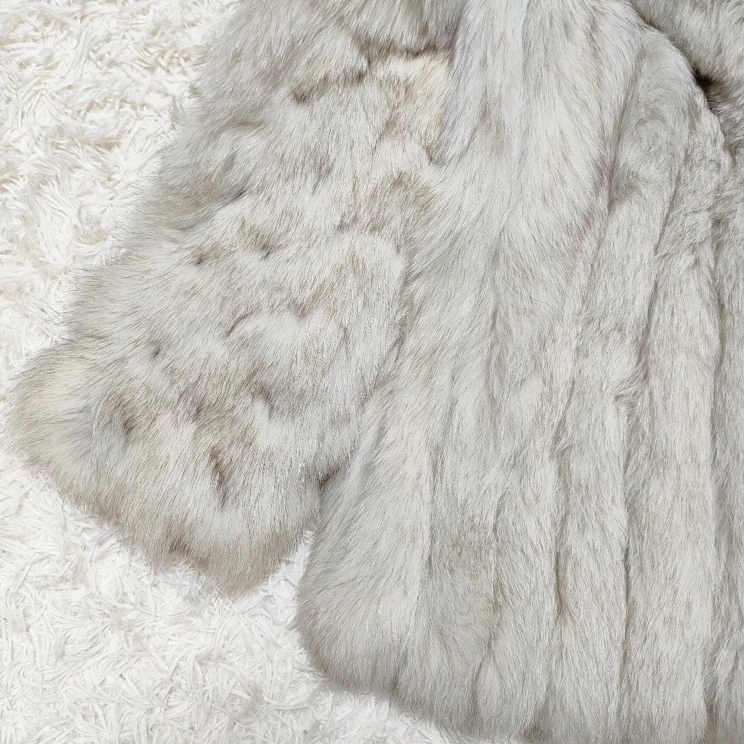 palody　毛皮コート　フォックスファー　本毛皮　ホワイト系　ボリューム