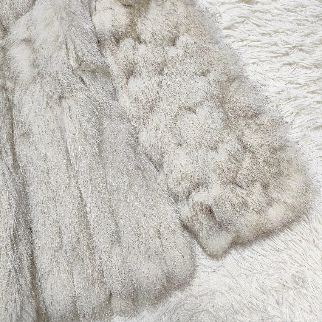 palody　毛皮コート　フォックスファー　本毛皮　ホワイト系　ボリューム