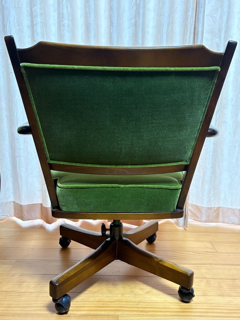 カリモク karimoku コロニアル チェア キャスター付き モケットグリーン