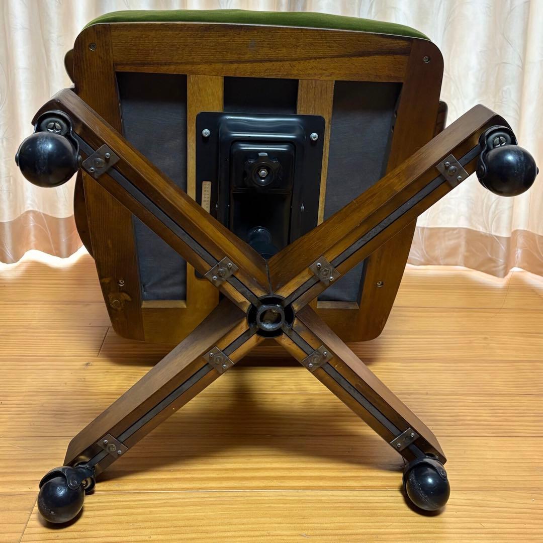 カリモク karimoku コロニアル チェア キャスター付き モケットグリーン