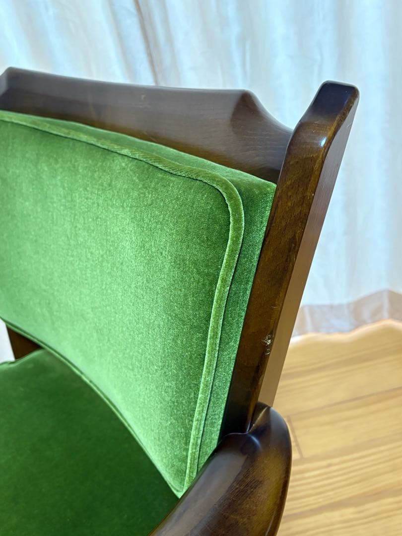 カリモク karimoku コロニアル チェア キャスター付き モケットグリーン