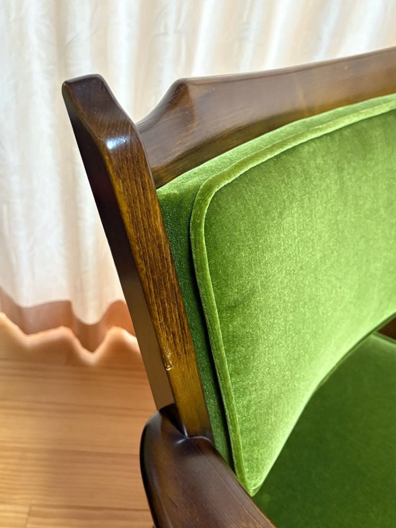 カリモク karimoku コロニアル チェア キャスター付き モケットグリーン