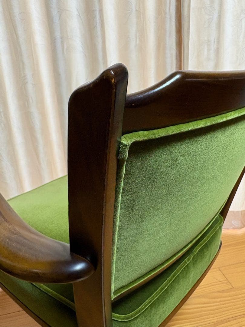 カリモク karimoku コロニアル チェア キャスター付き モケットグリーン