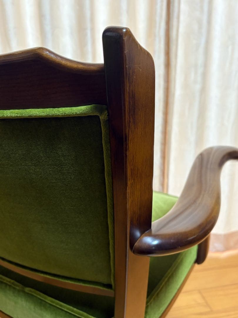 カリモク karimoku コロニアル チェア キャスター付き モケットグリーン