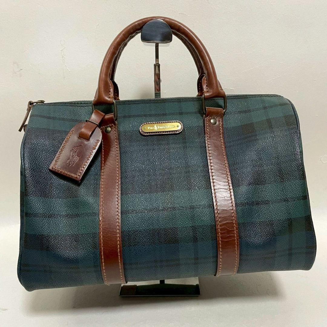 Ralph Lauren ポロラルフローレン　ボストンバッグ グリーン チェック