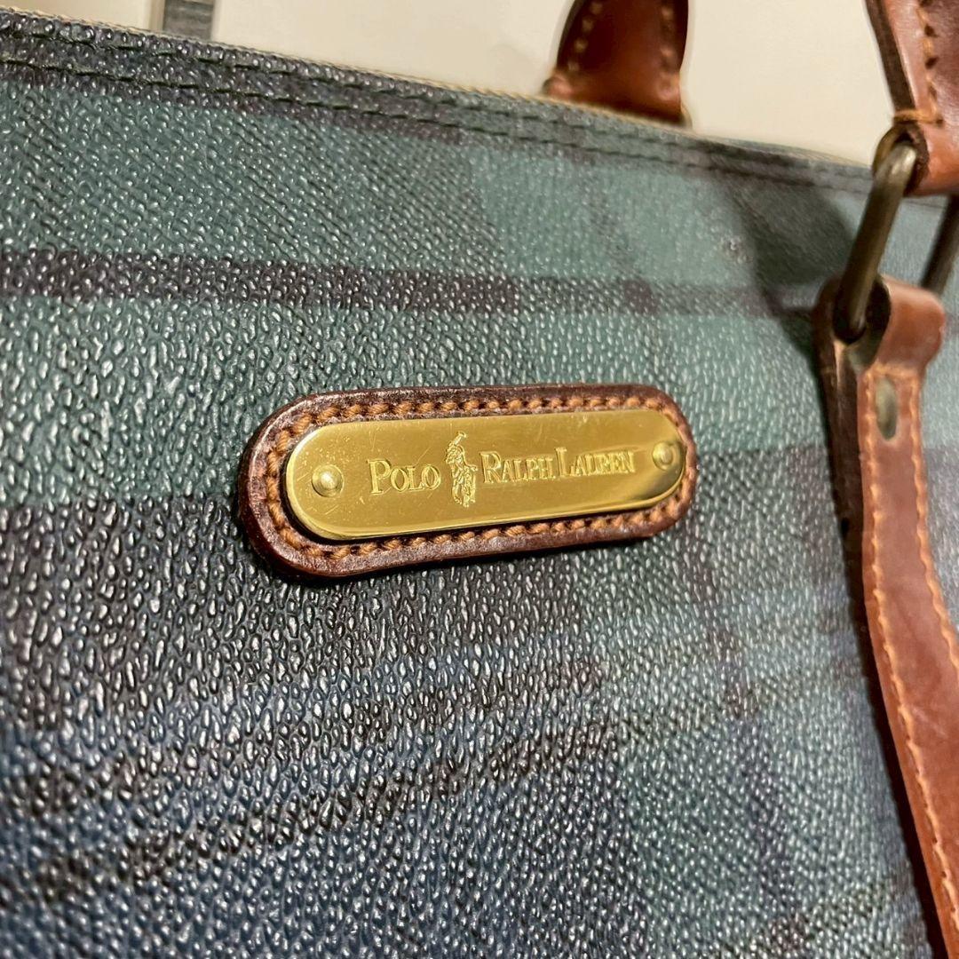 Ralph Lauren ポロラルフローレン　ボストンバッグ グリーン チェック