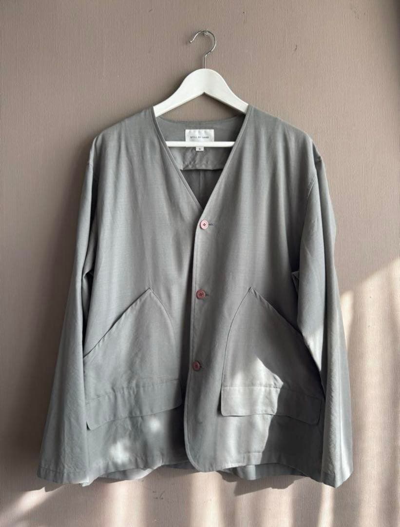 STILL BY HAND ノーカラージャケット 48 グレー