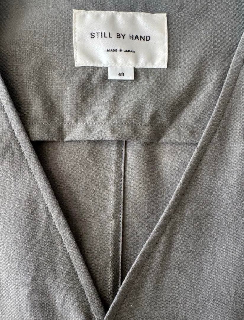 STILL BY HAND ノーカラージャケット 48 グレー