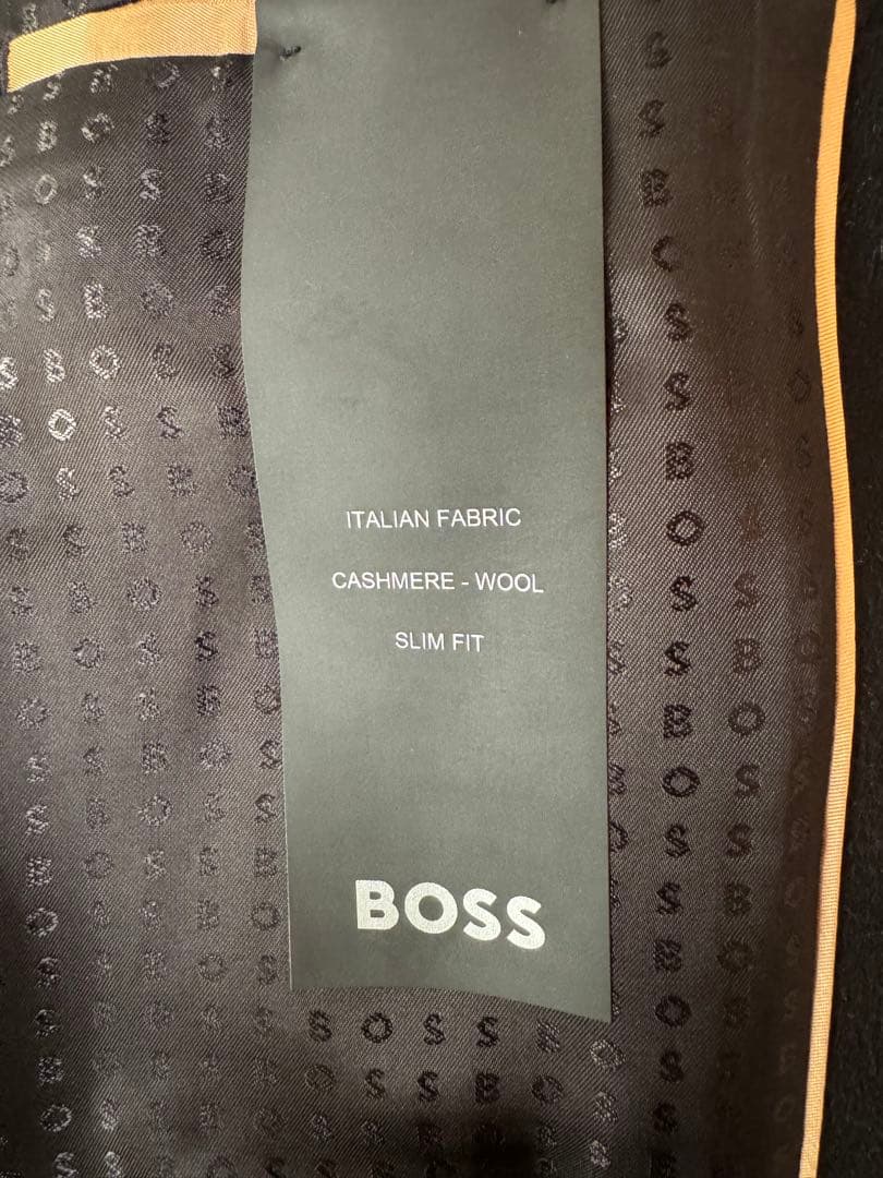 BOSS ブラック テーラード シングルコート 56
