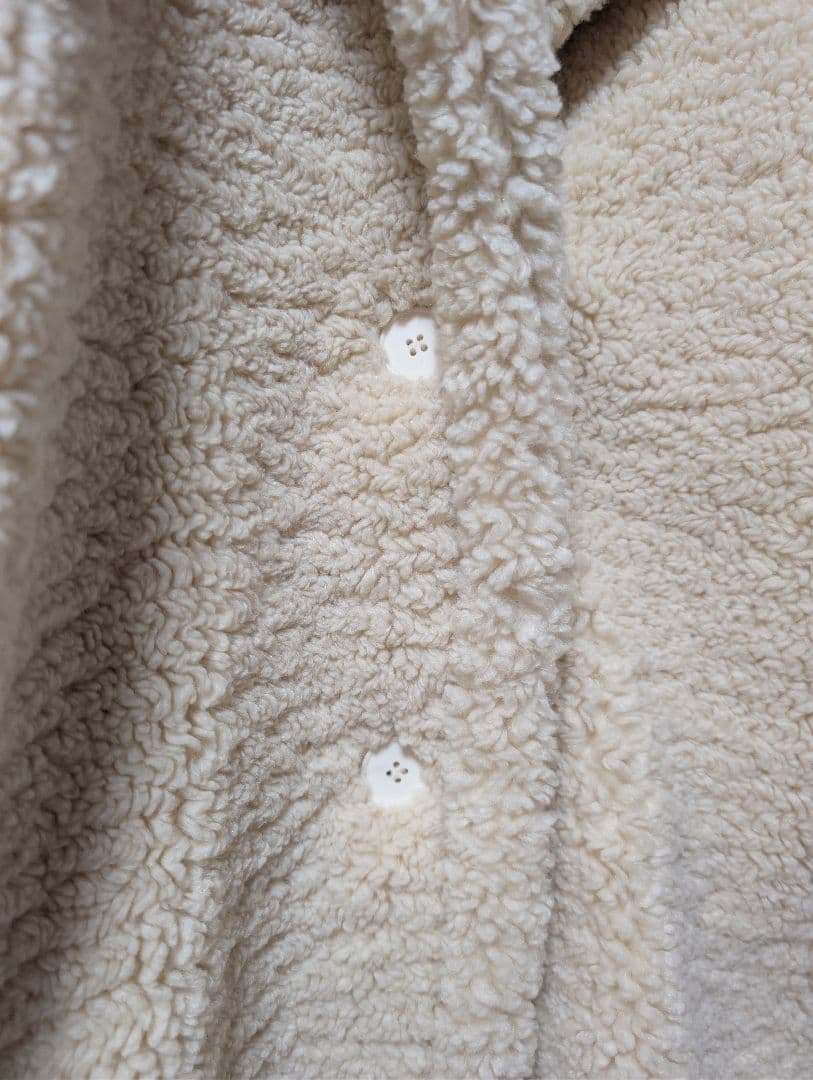 【新品未使用品タグ付き】ZARAアイボリー ボア ロングコート テディベアS