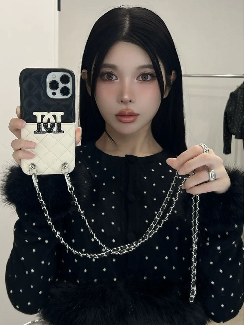 新品 ダーリッチ バイカラーダイカットロゴiPhoneケース 12-12pro