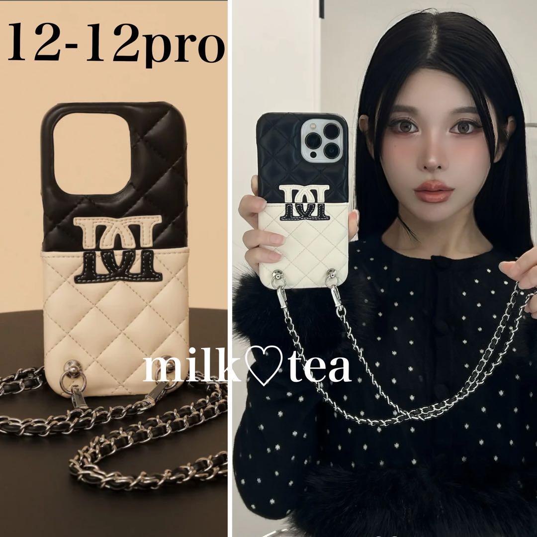 新品 ダーリッチ バイカラーダイカットロゴiPhoneケース 12-12pro