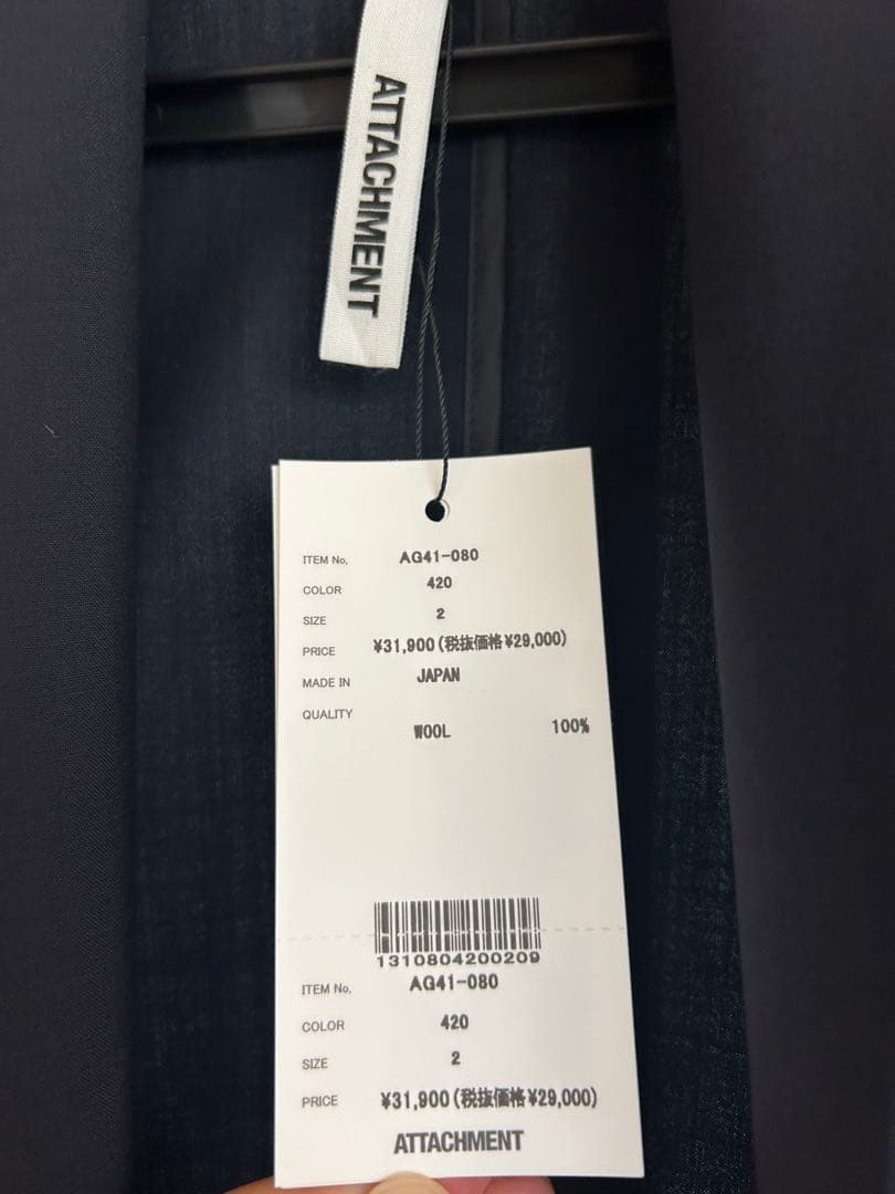 ATTACHMENT ダークネイビー スーツジャケット AG41-080 420